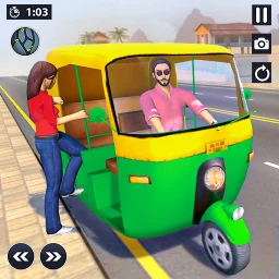Ícone de jogo de motorista de riquixá